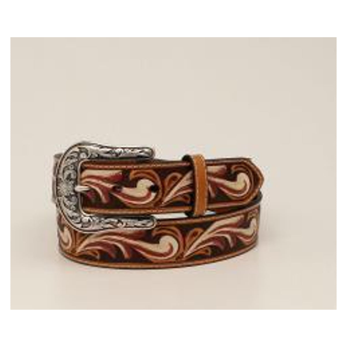 Ariat Womens Belt 1 1/2 Floral Embossed Tan-A1534008