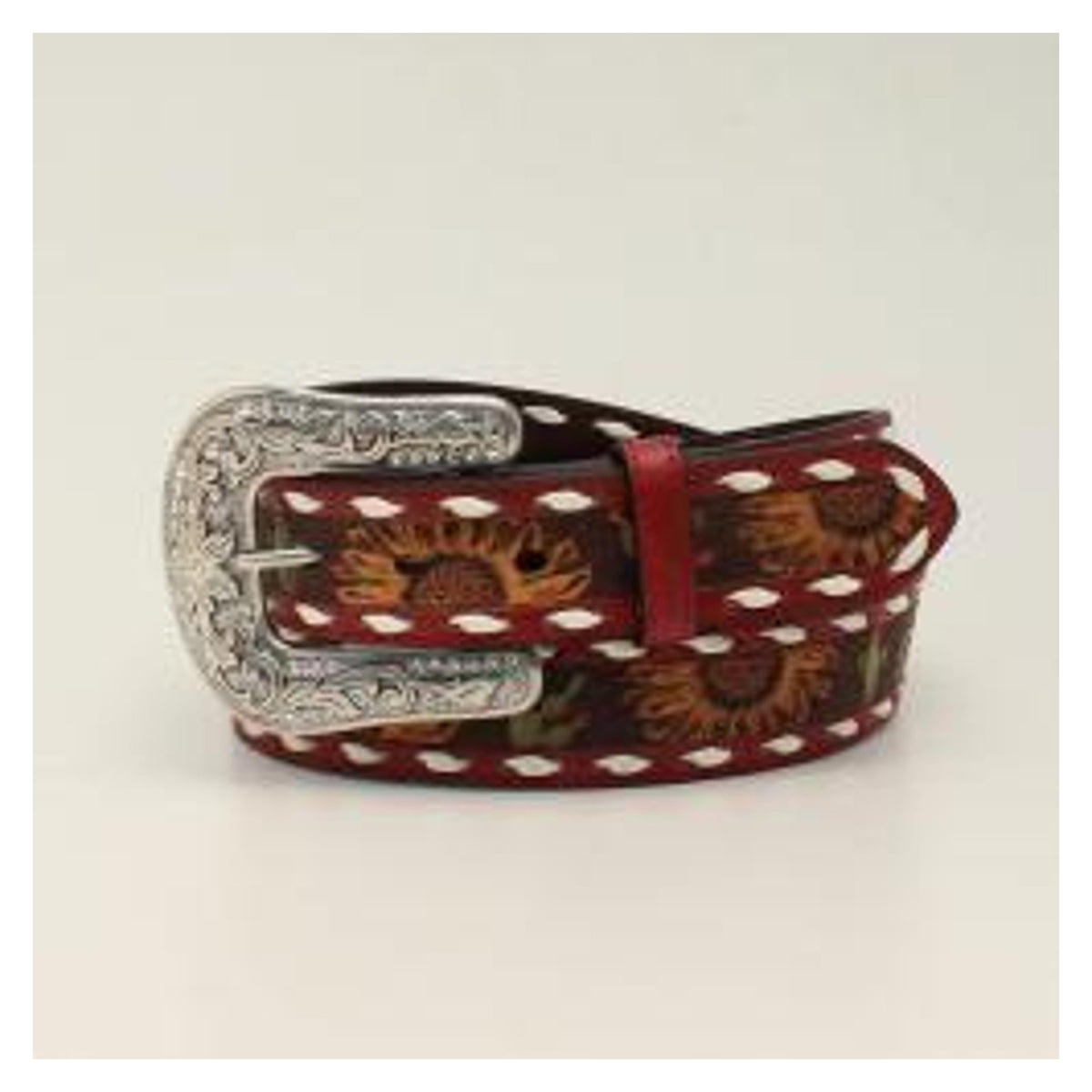Angel Ranch Womens Sunflower Cactus Belt Red-D140001104