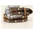 M and F Western Angel Ranch Ladies Belt 1 1/2 Calf Hair Large Stones B