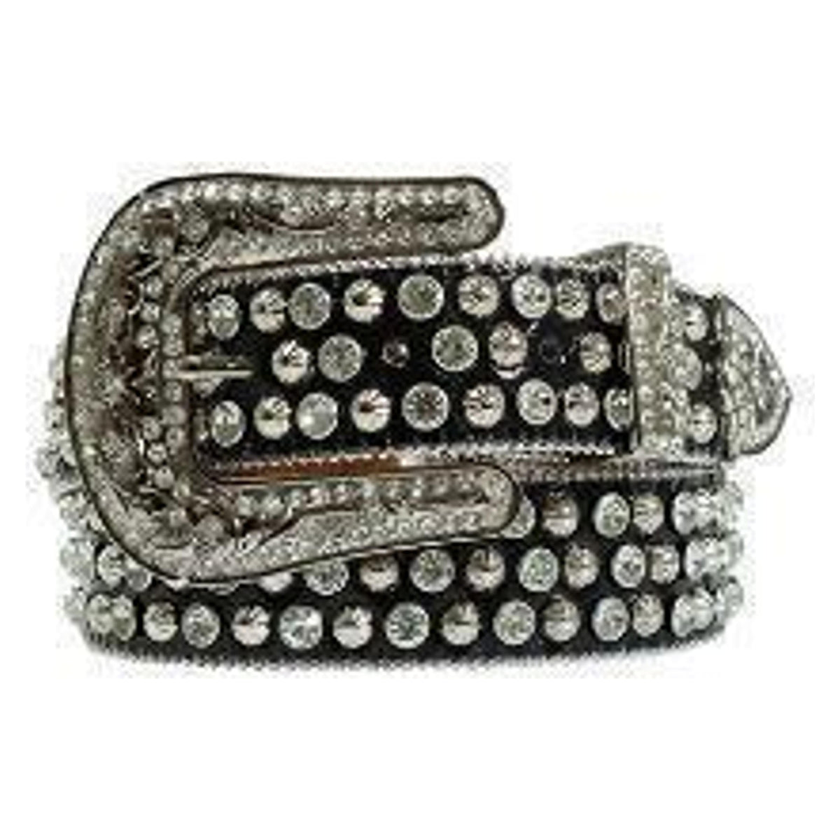 M and F Western Angel Ranch Ladies Belt 1 1/2 Crystal Studs Black - Me