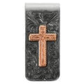 3D Mens Metal Money Clip Copper Cross Multicolor-D2500017097