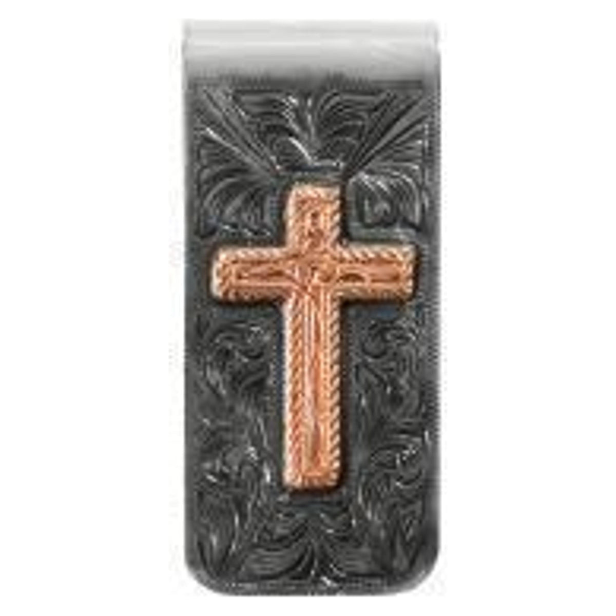 3D Mens Metal Money Clip Copper Cross Multicolor-D2500017097