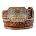 Ariat Kids Boys Belt 1 1/2" - 1 1/4" Floral Embossed Tan-A1309108