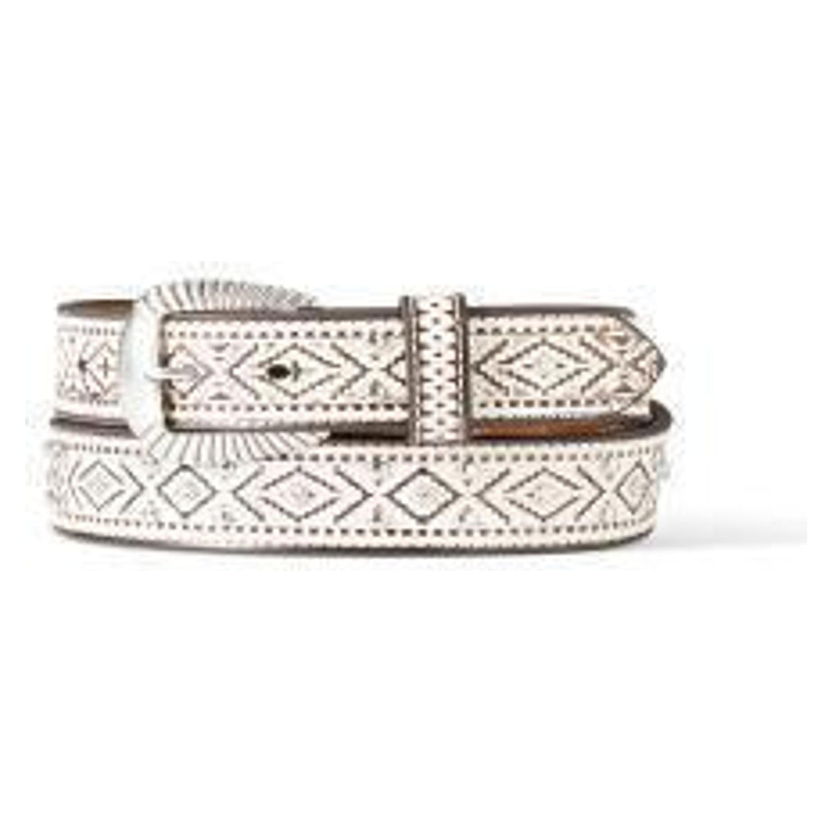 Ariat Womens Belt 1 1/2" Southwestern Stud Accent Whit-A1565905