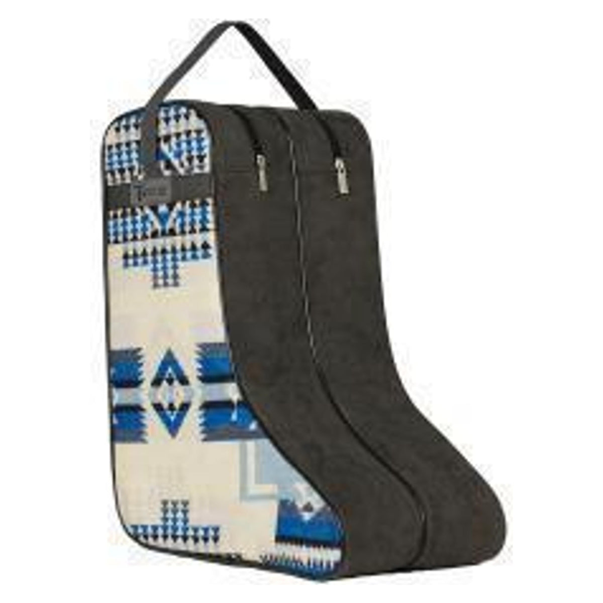 M and F Western Twister Boot Bag Southwestern Fabric Blue Grey - Mens