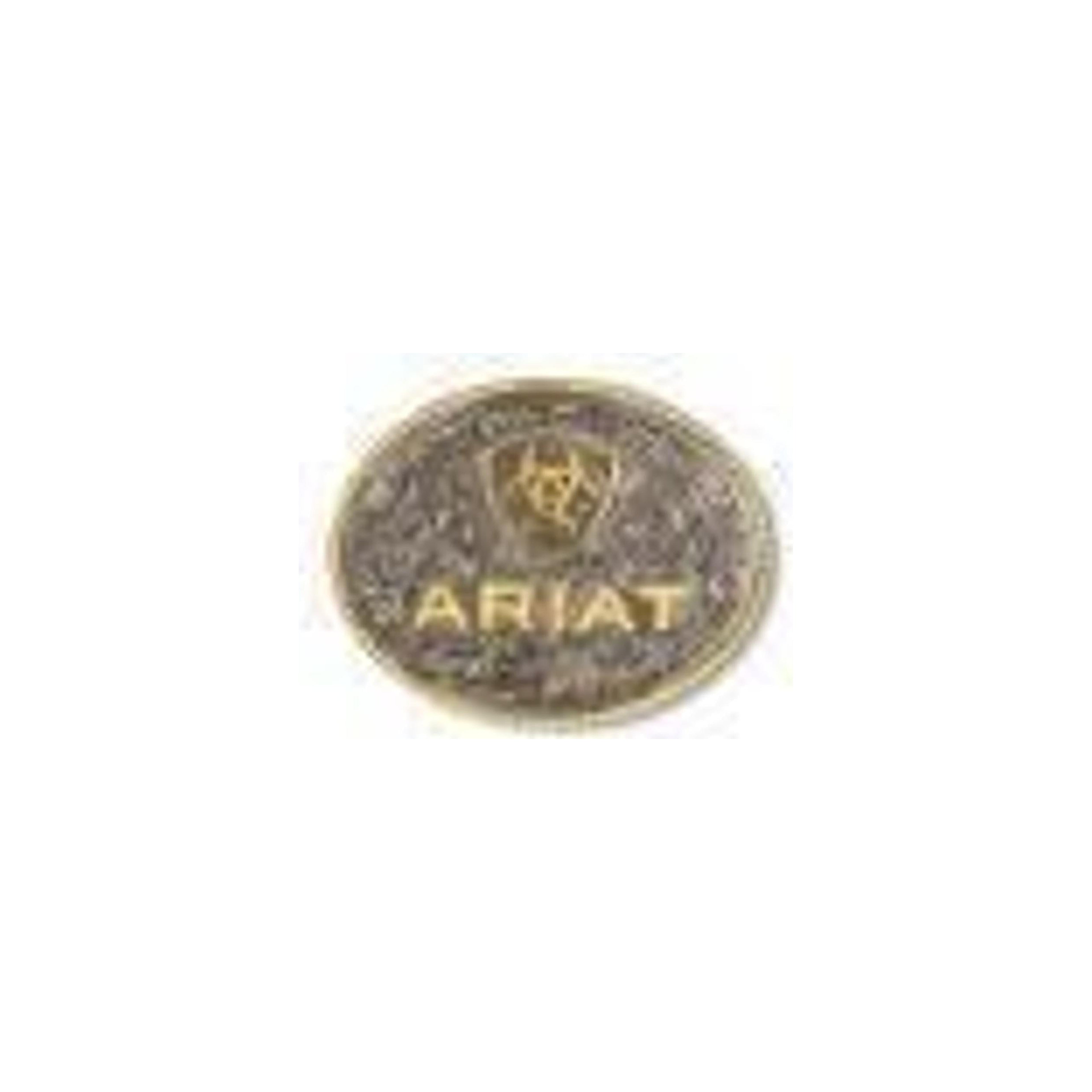 M and F Western Ariat Large Oval Rope Edge Buckle Silver Gold - Mens