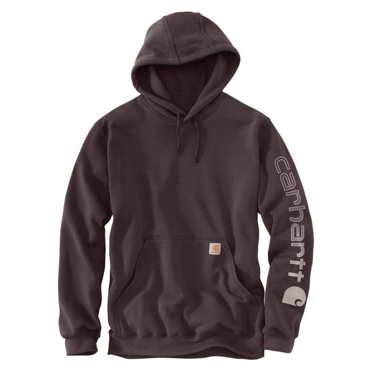 Carhartt Mens Loose Fit Midweight Logo Sleeve Graphic Hoodie Sepia-K288-BB3