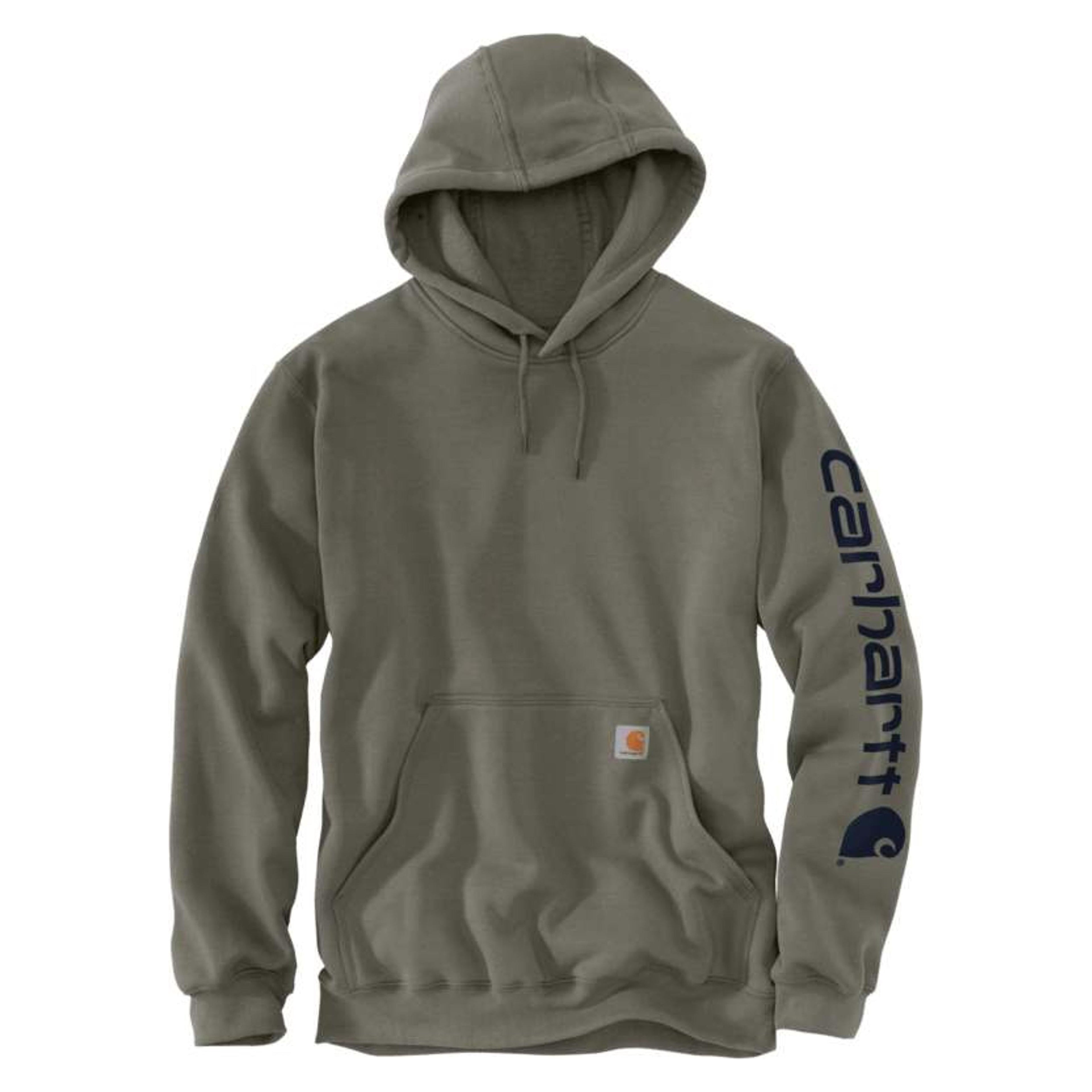 Carhartt Mens Loose Fit Midweight Logo Sleeve Graphic Hoodie Olive-K288-DOV