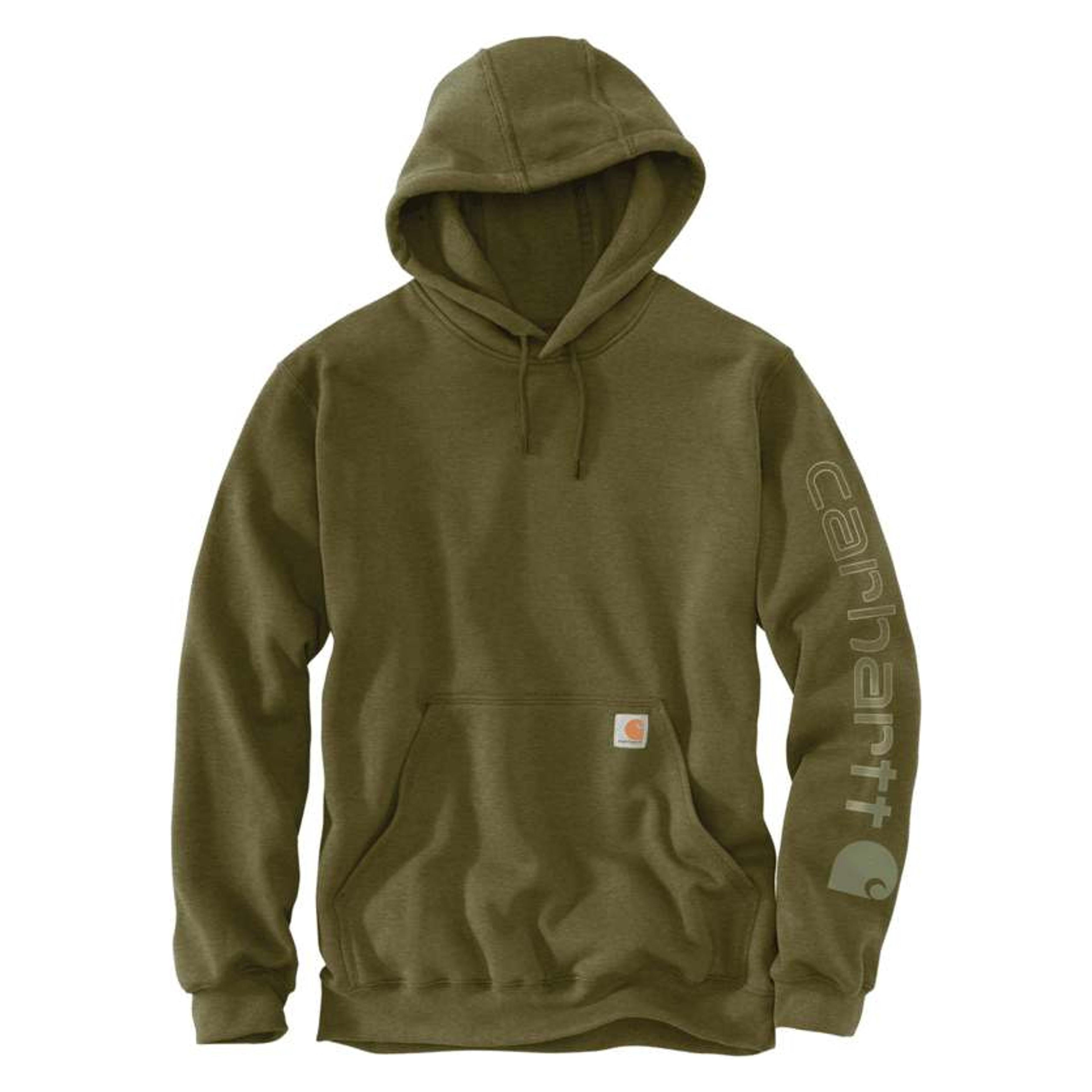 Carhartt Mens Loose Fit Midweight Logo Sleeve Graphic Hoodie Dark Gree-K288-GL8