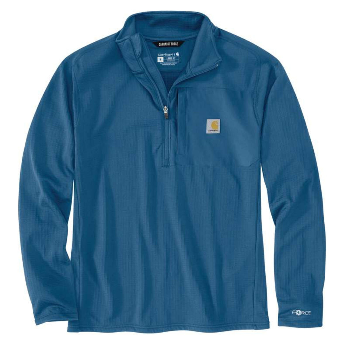 Carhartt Mens Force Relaxed Fit Mock Neck Half-Zip Fleece-Lined Shirt-106423-HO4