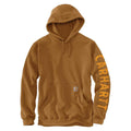 Carhartt Mens Rain Defender Loose Fit Midweight Logo Graphic Sweatshir-107030-BRN