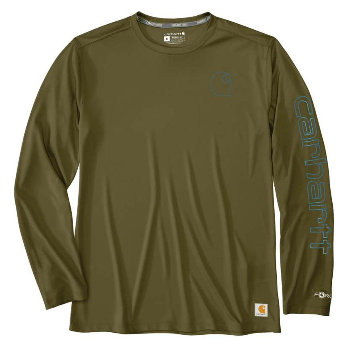 Carhartt Mens Force Sun Defender Lightweight Long-sleeve Logo Graphic T-shi-106164-GL8