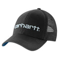 Carhartt Mens Canvas Mesh Back Logo Graphic Cap Black Blue-101195-N41