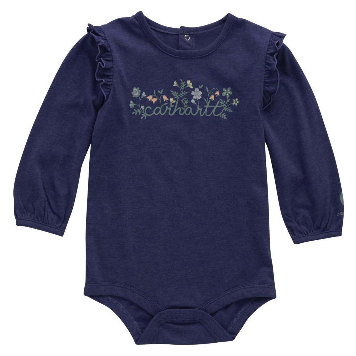 Carhartt Kids Long-Sleeve Floral Script Bodysuit-CA7156-HO2H-I