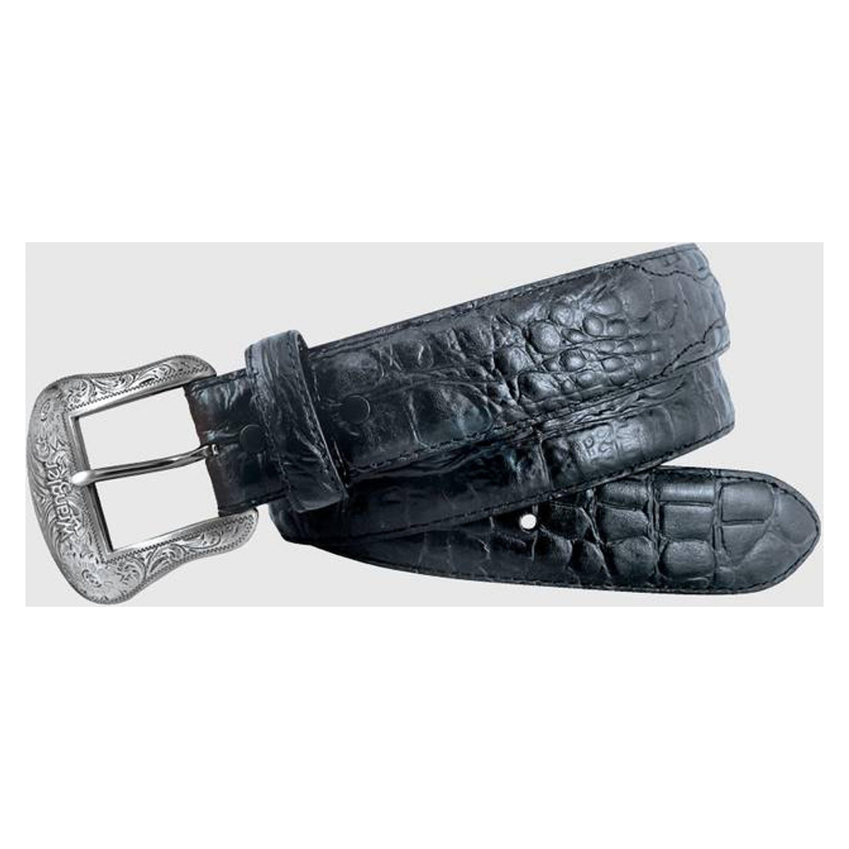 Wrangler Mens Croco Print Leather Belt Black-7704511-001
