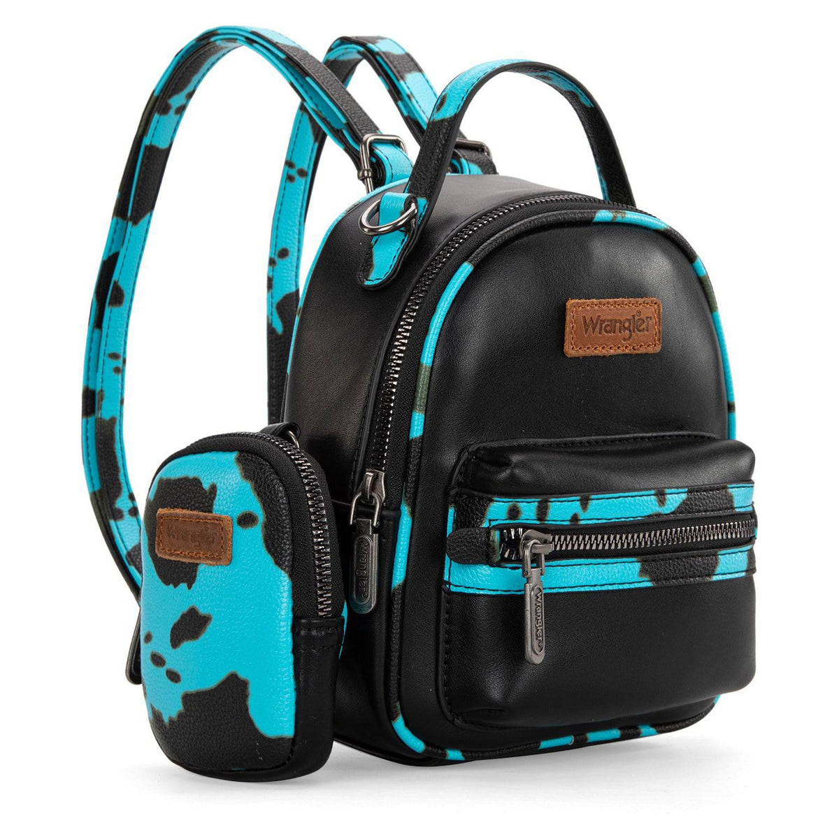 Montana West Wrangler Cow Print Mini Backpack w/ Coin Pouch-WG102-8600TQ