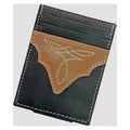 Wrangler Crazy Horse Leather Toe Bug Stitch Magnetic Front Pocket Wallet Black/Tan-7601004-009