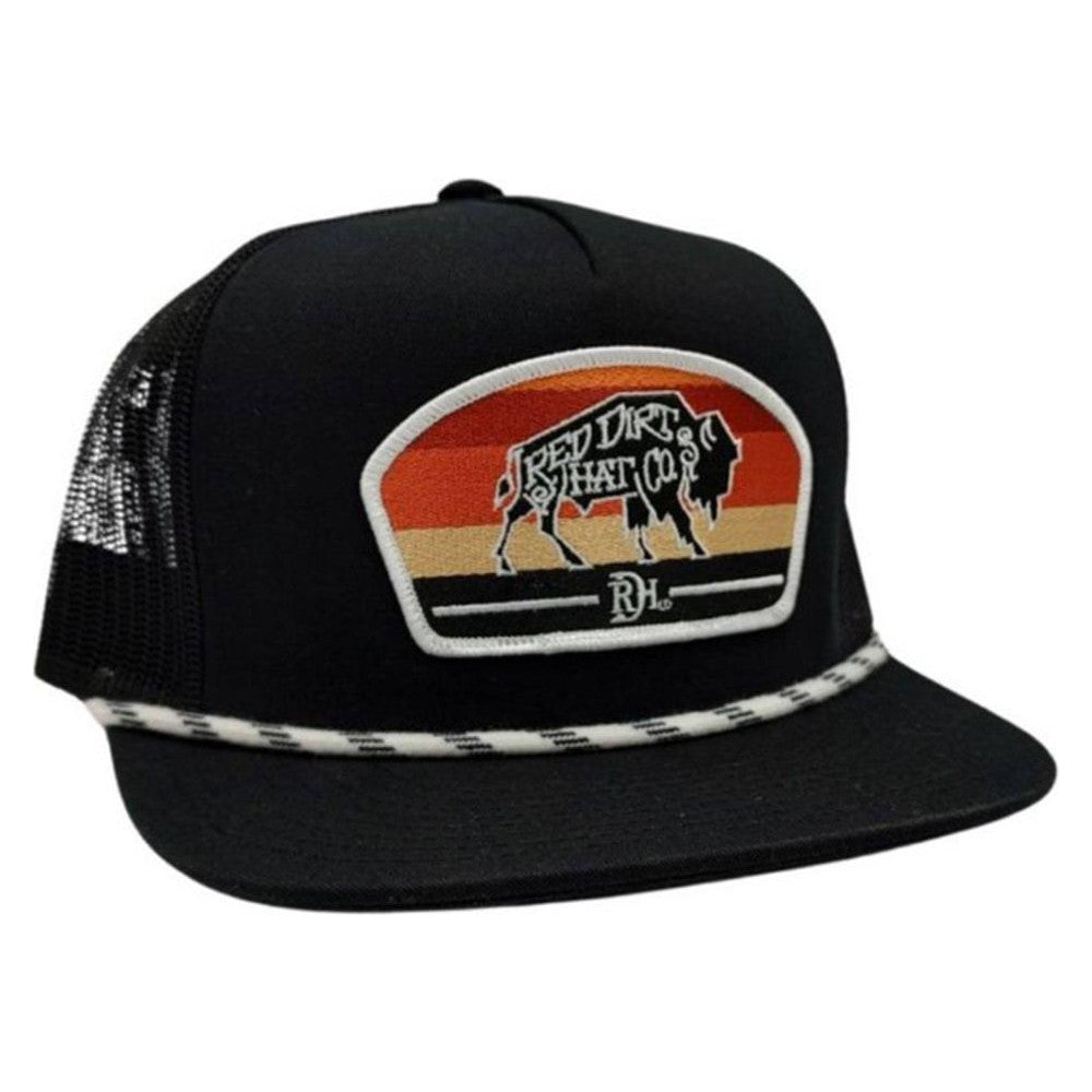 Red Dirt Hat Co Buddy-Black/Black/White Rope-RDHC-412