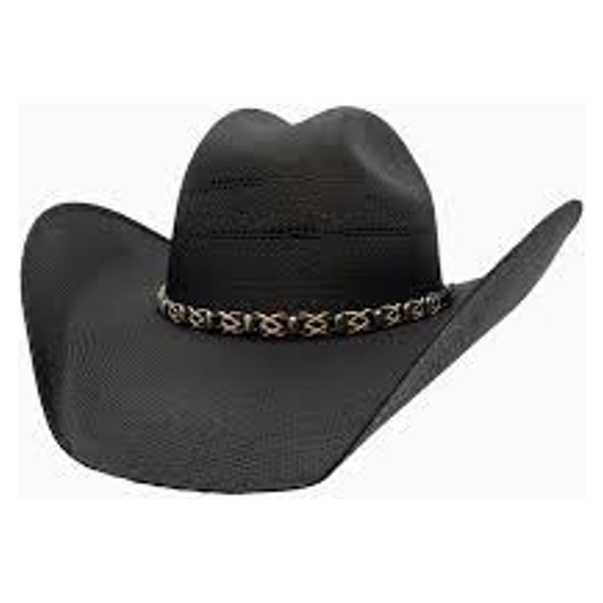 American Hat Maker Silas Black Western Straw Hat-710122-BLK