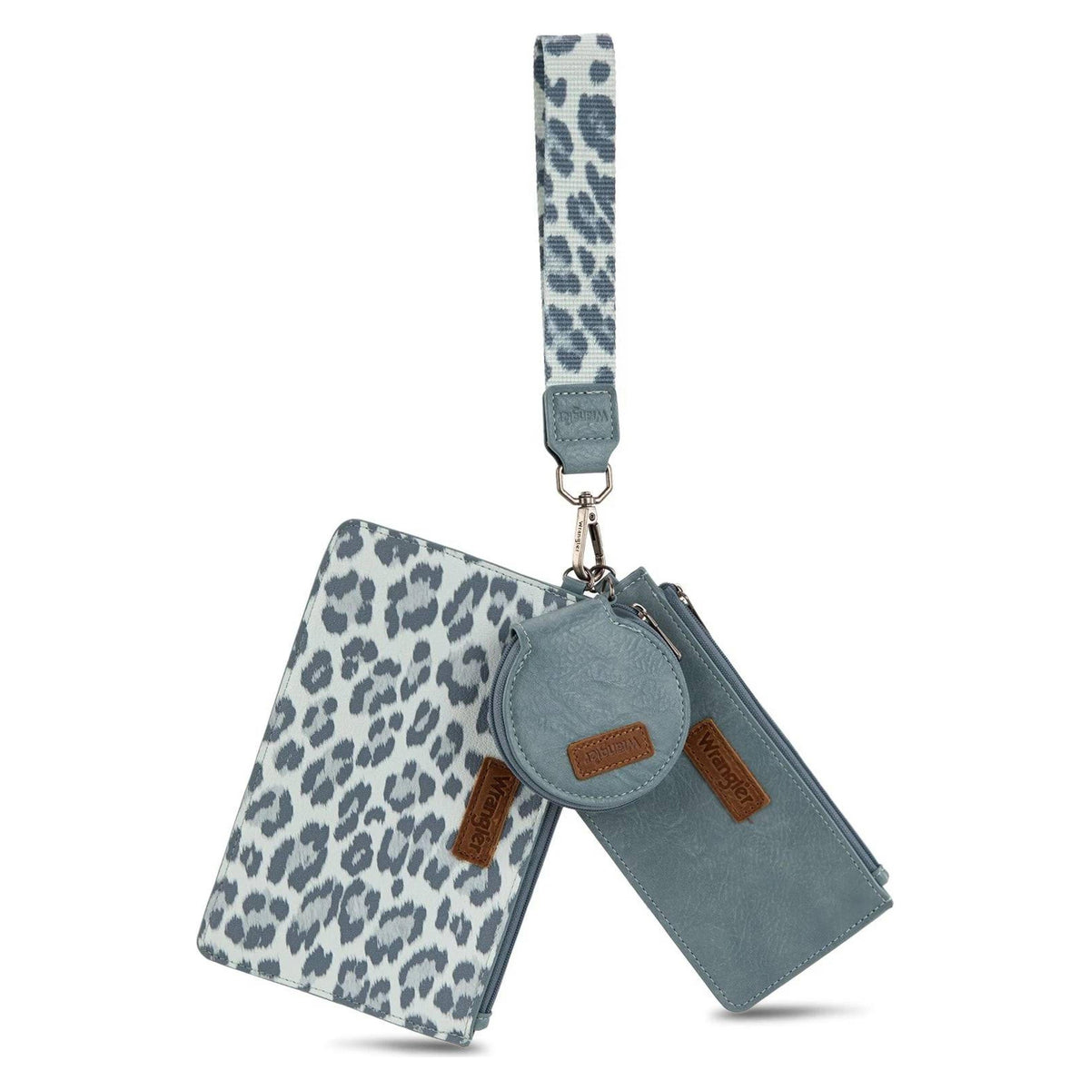 Montana West Wrangler Leopard Print Dual Pouch Wristlet-WG366-W114JN