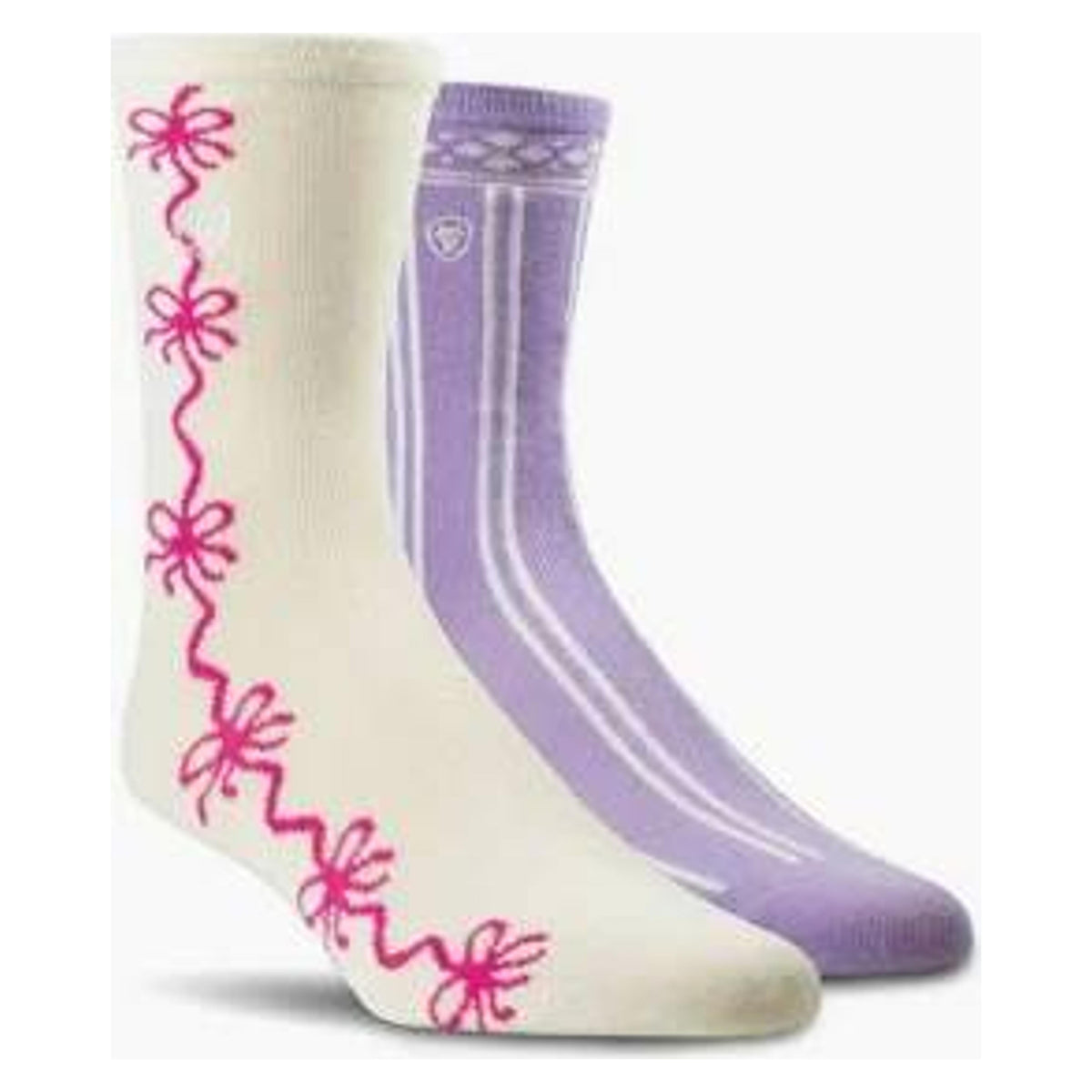 Ariat Women`s 2 Pack Ribbon Crew Socks-AR4590-999