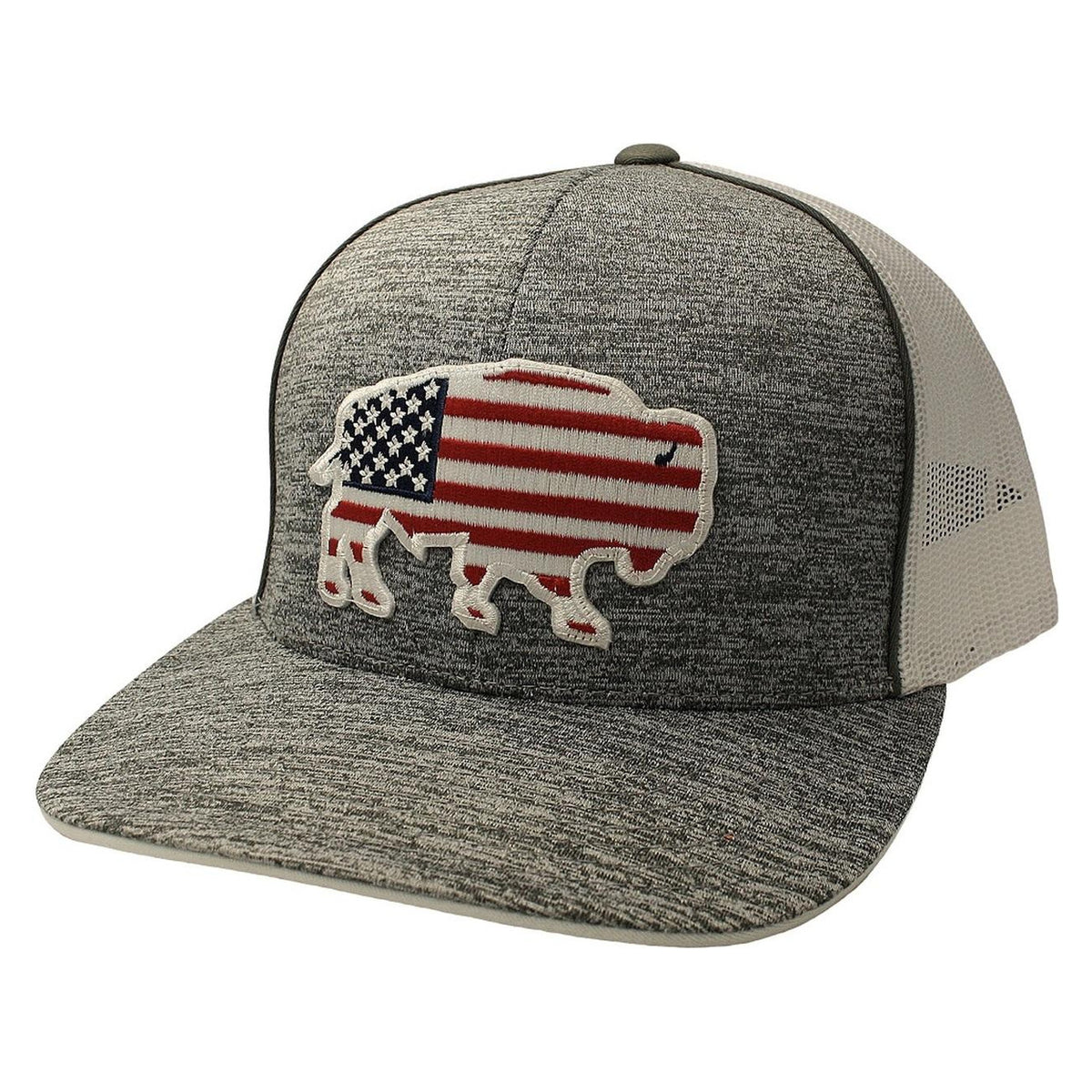 Red Dirt Hat Co Hthr Grey RED/White/BLU Buffalo-RDHC1