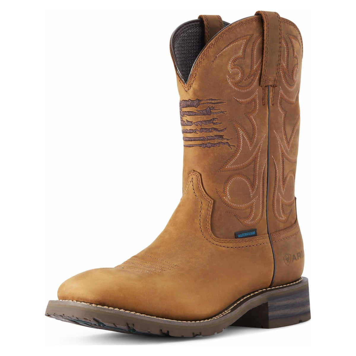 Ariat Mens Hybrid Patriot H2o Distrsd Brown-10038354