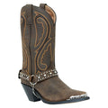 Almax Brown With Studs And Stones Boot Straps-404-ST-BRO