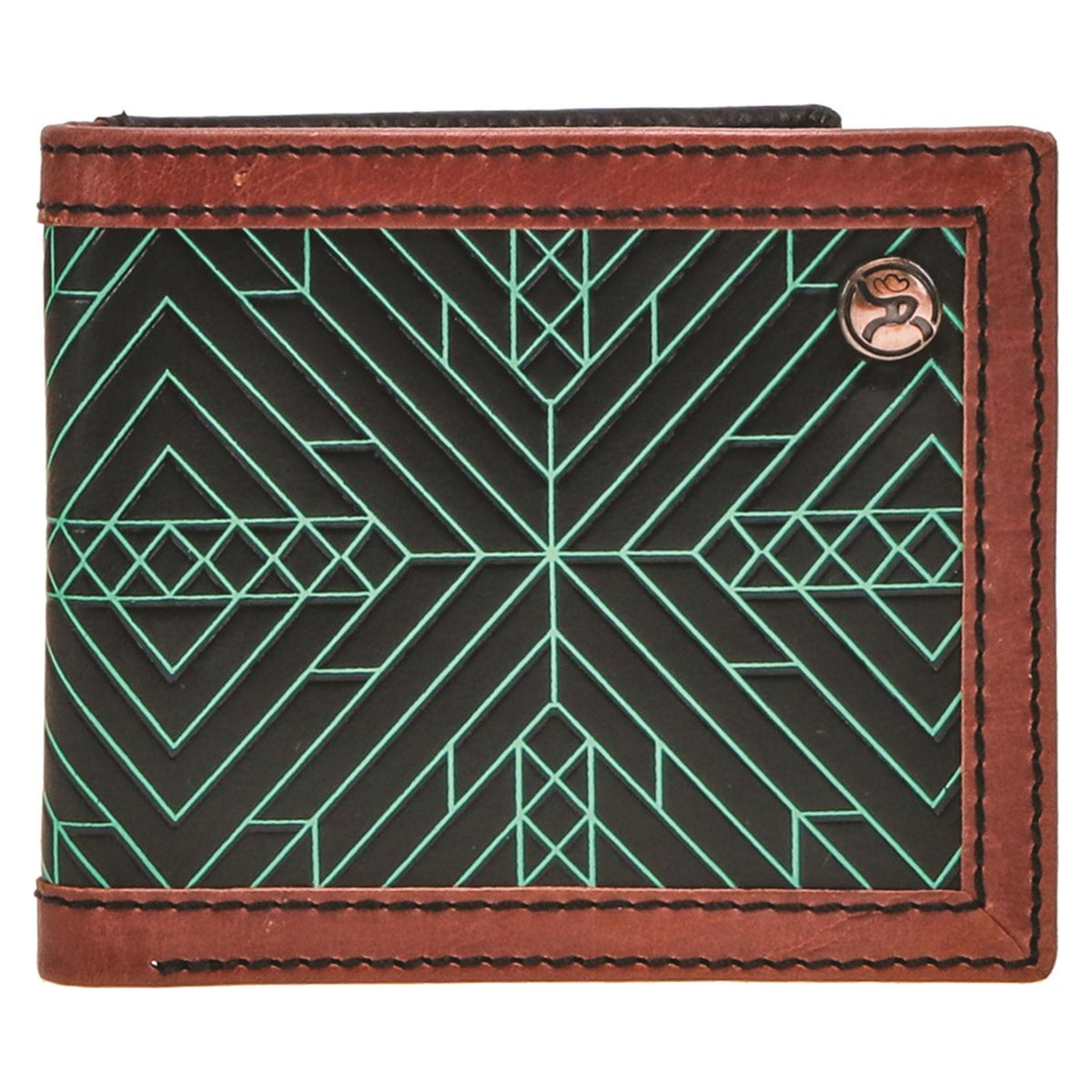 Hooey Bifold Neon Moon Turq Aztec-RBF002-BKBR