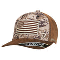 Ariat Mens Flag Patch Fabric Snapback Cap Camo-15094156