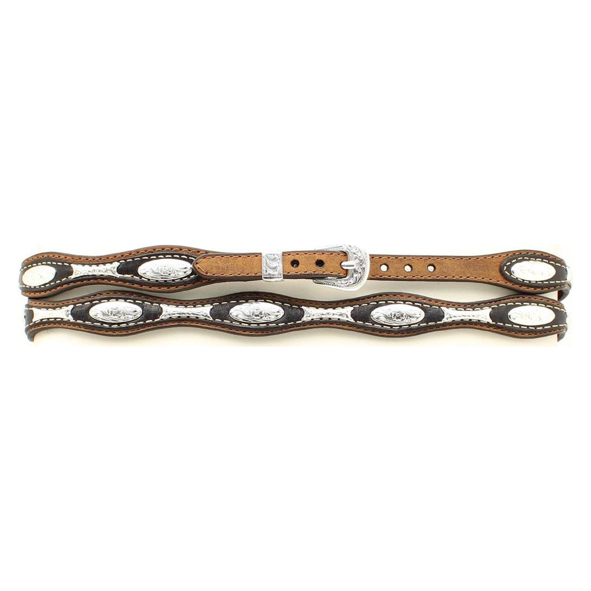 M and F Western 3/8 Genuine Leather Scalloped Hatband 6107 - Mens