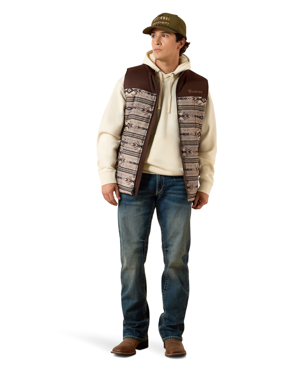 Ariat Mens Crius Insulated Vest 10079386 - TONAL SOUTHWEST/SILVER MINK HE