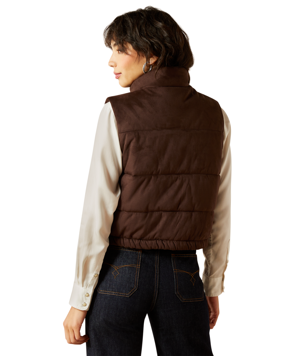 Ariat Womens Swirls Faux Leather Vest 10062277 - MOLE