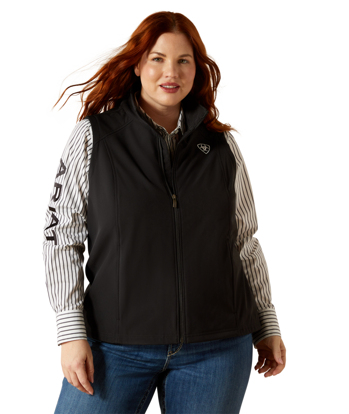 Ariat Womens Ariat Logo Softshell Vest 10062786 - BLACK
