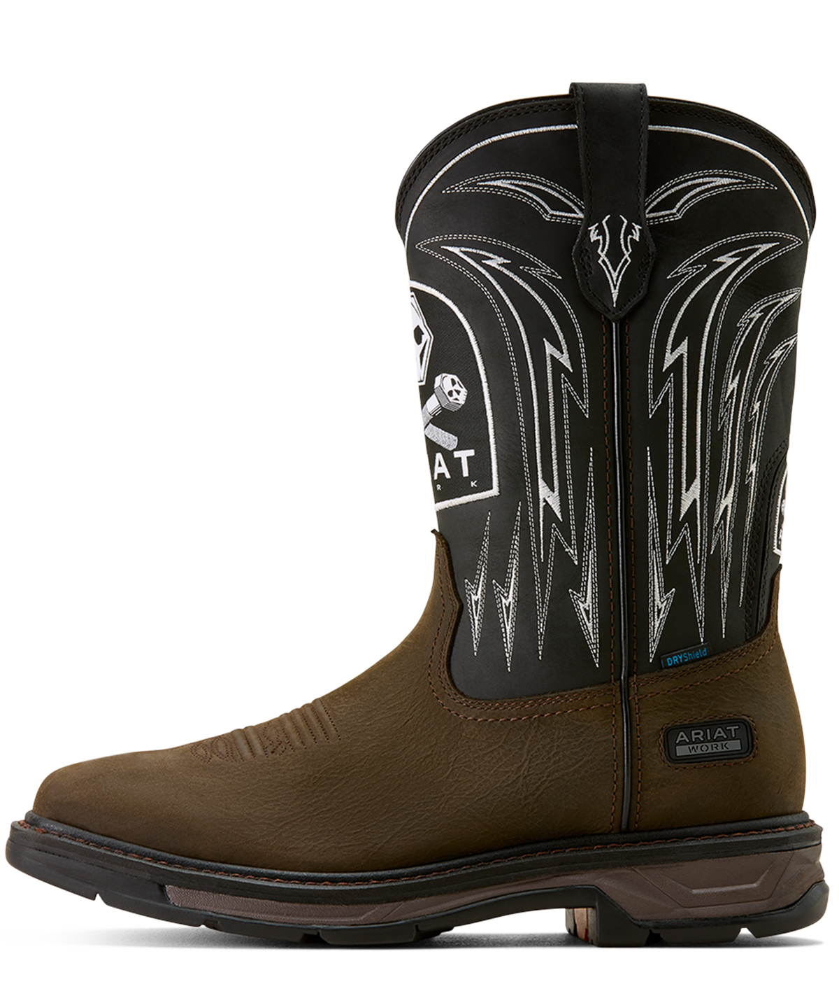 Ariat Mens WorkHog XT Bolt Skull Waterproof Wide Square Toe  Work Boot 10074286