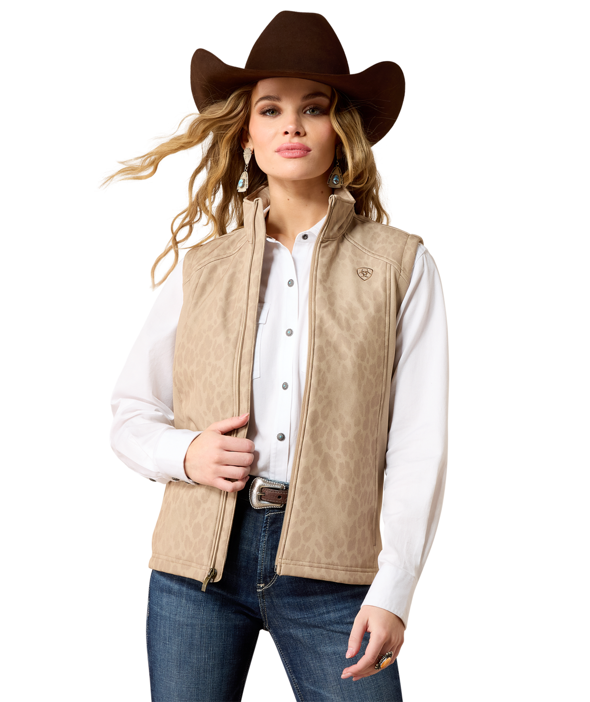 Ariat Womens Ariat Logo Softshell Print Vest 10079585 - FADED LEOPARD