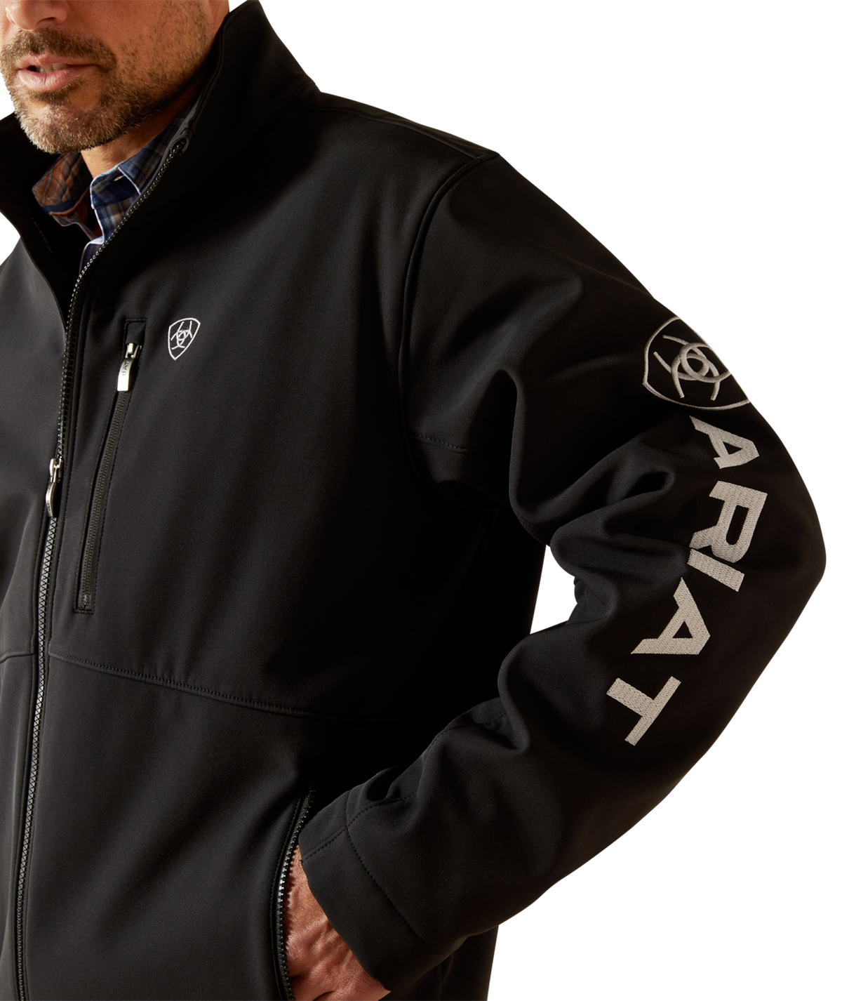 Ariat Mens Logo Softshell Jacket 10062578 - BLACK