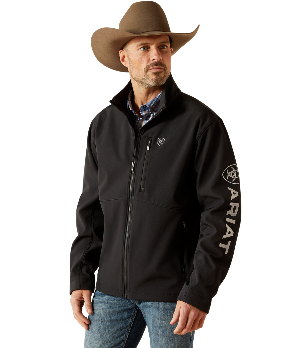 Ariat Mens Logo Softshell Jacket 10062578 - BLACK