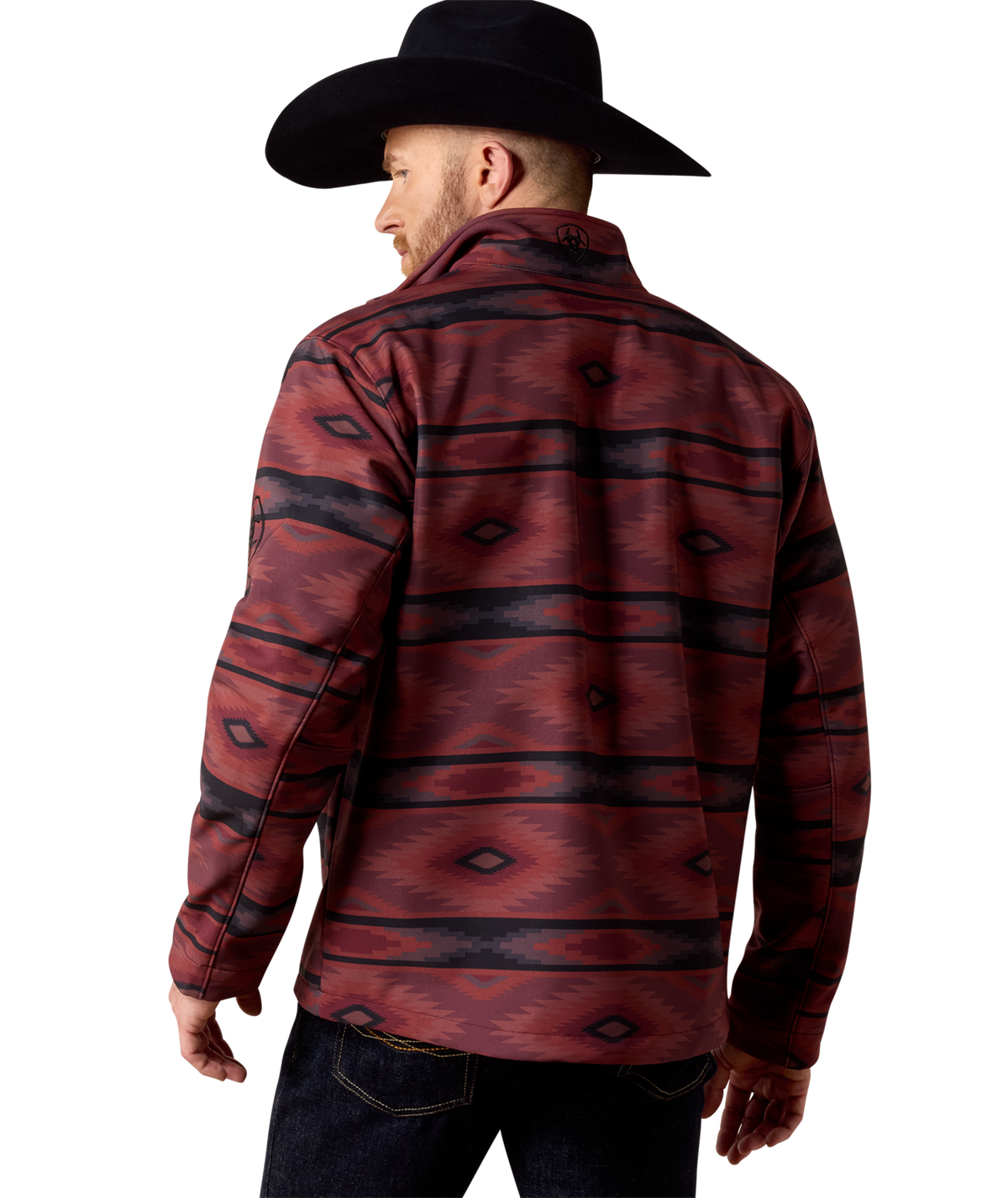 Ariat Mens Logo Softshell Jacket 10079455 - RED MAHOGANY SOUTHWEST PRINT