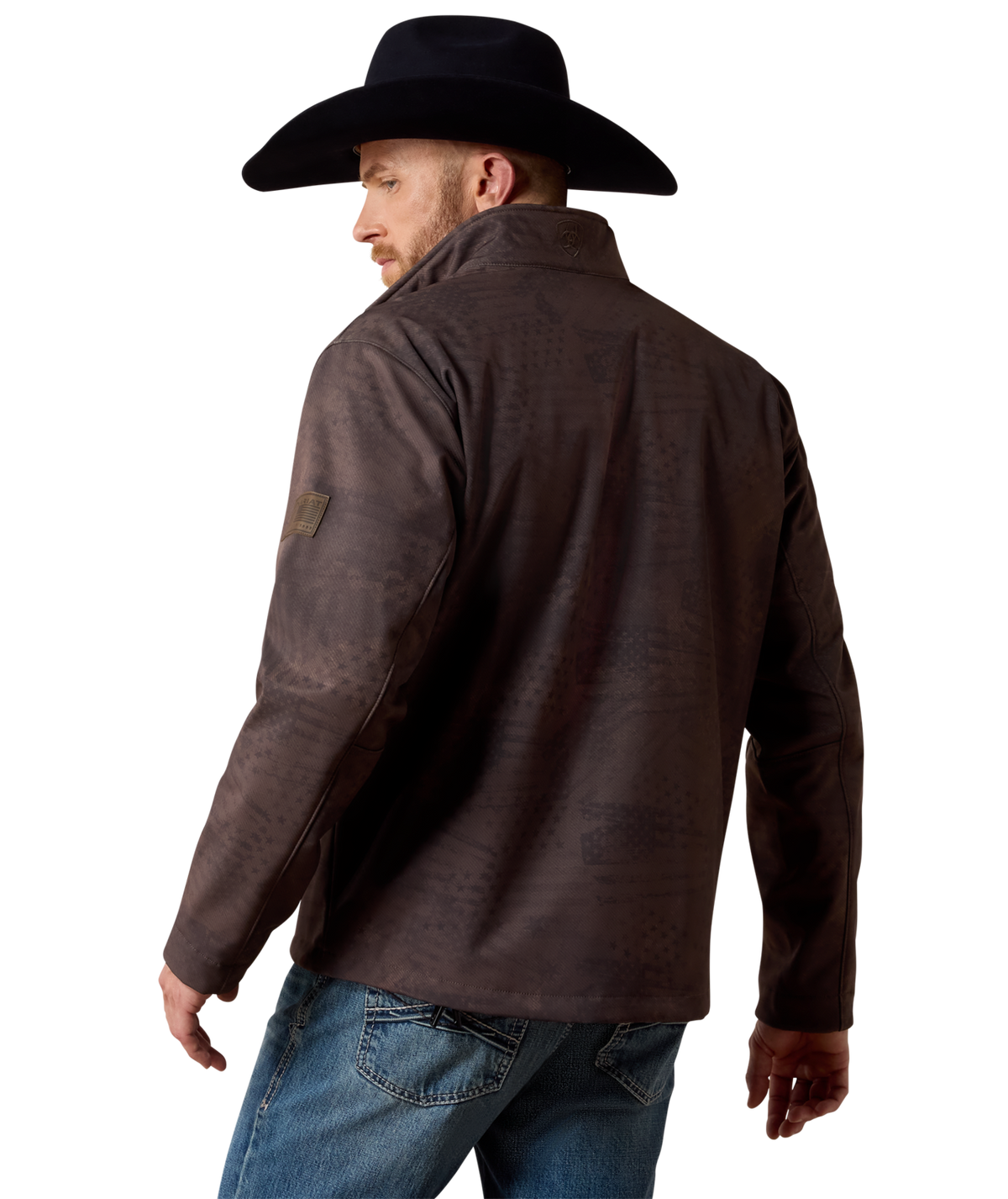 Ariat Mens Patriot Flag Softshell Jacket 10079522 - BROWN