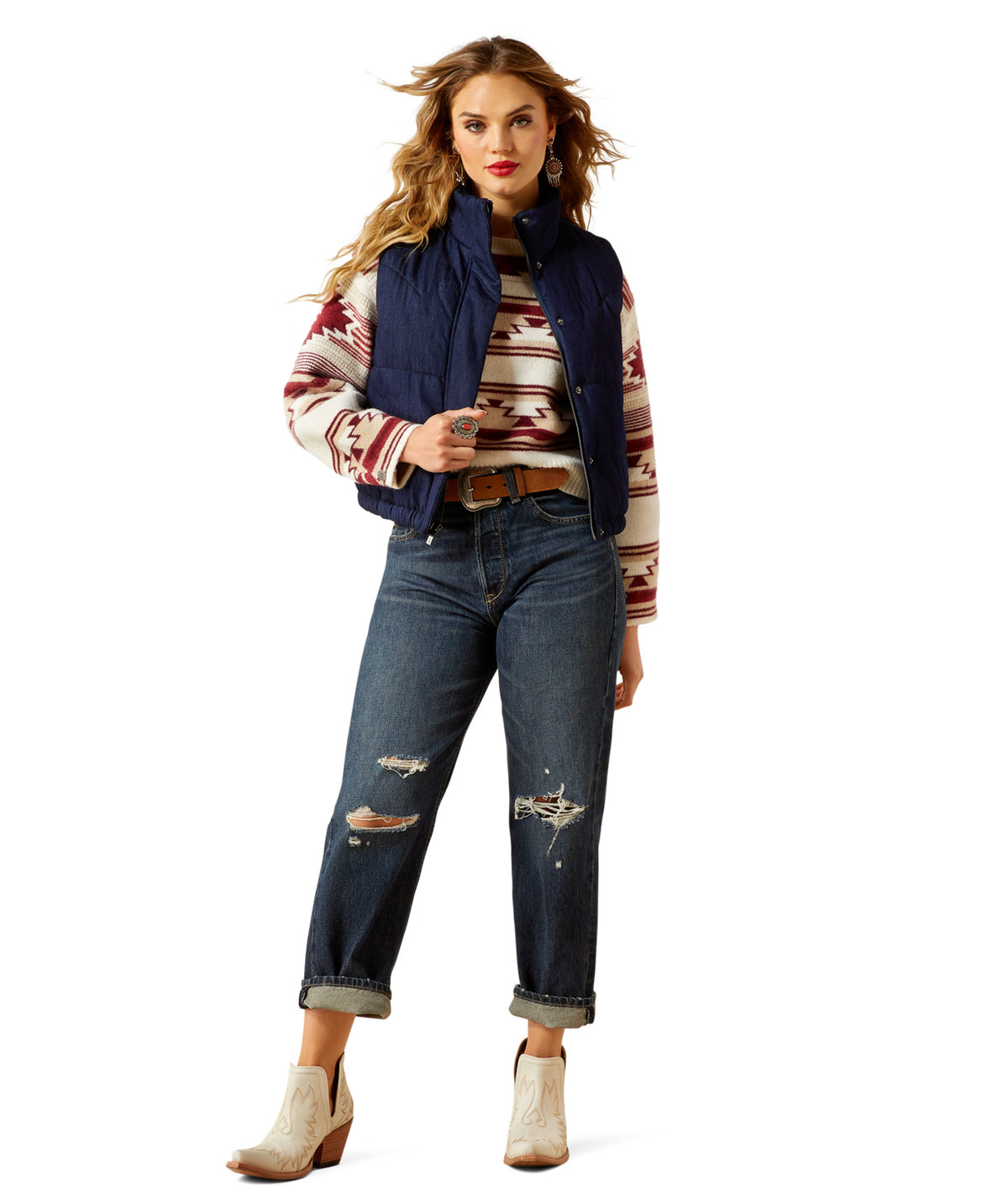 Ariat Womens Western Swirls Vest - 10062406 - RINSE