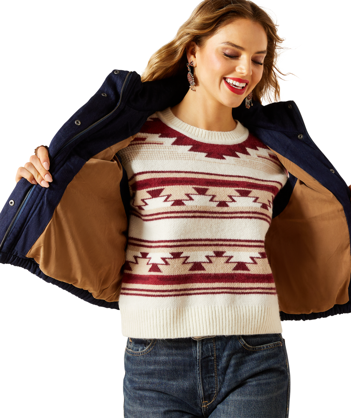 Ariat Womens Western Swirls Vest - 10062406 - RINSE