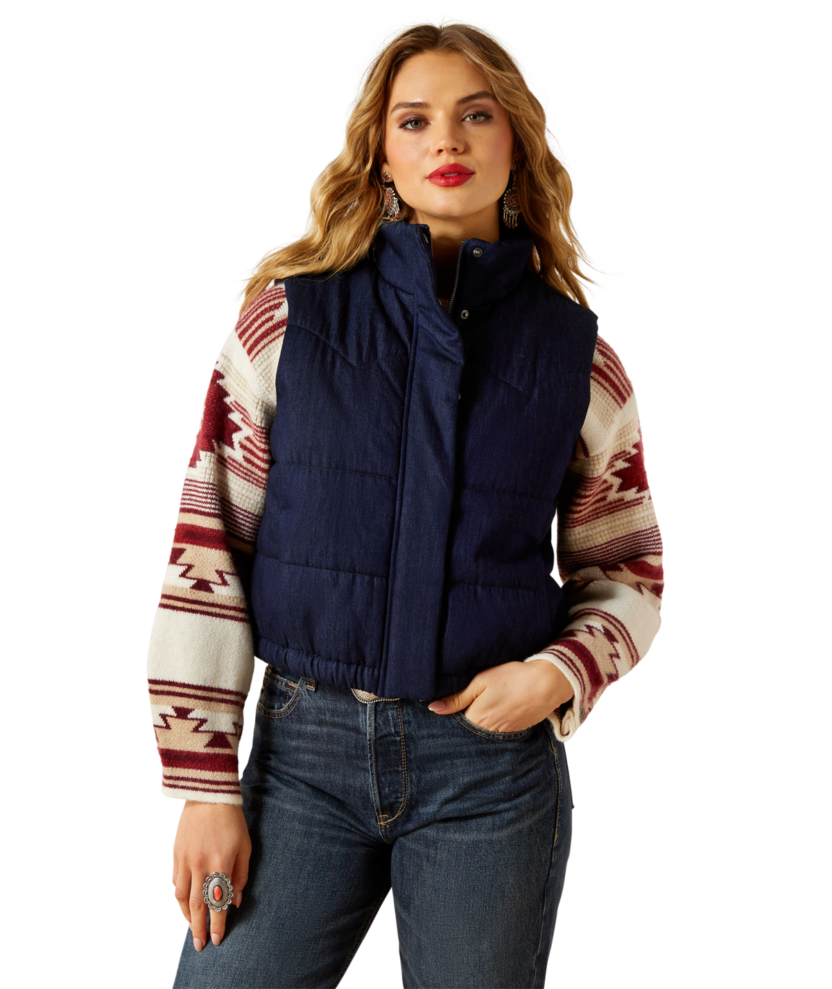 Ariat Womens Western Swirls Vest - 10062406 - RINSE