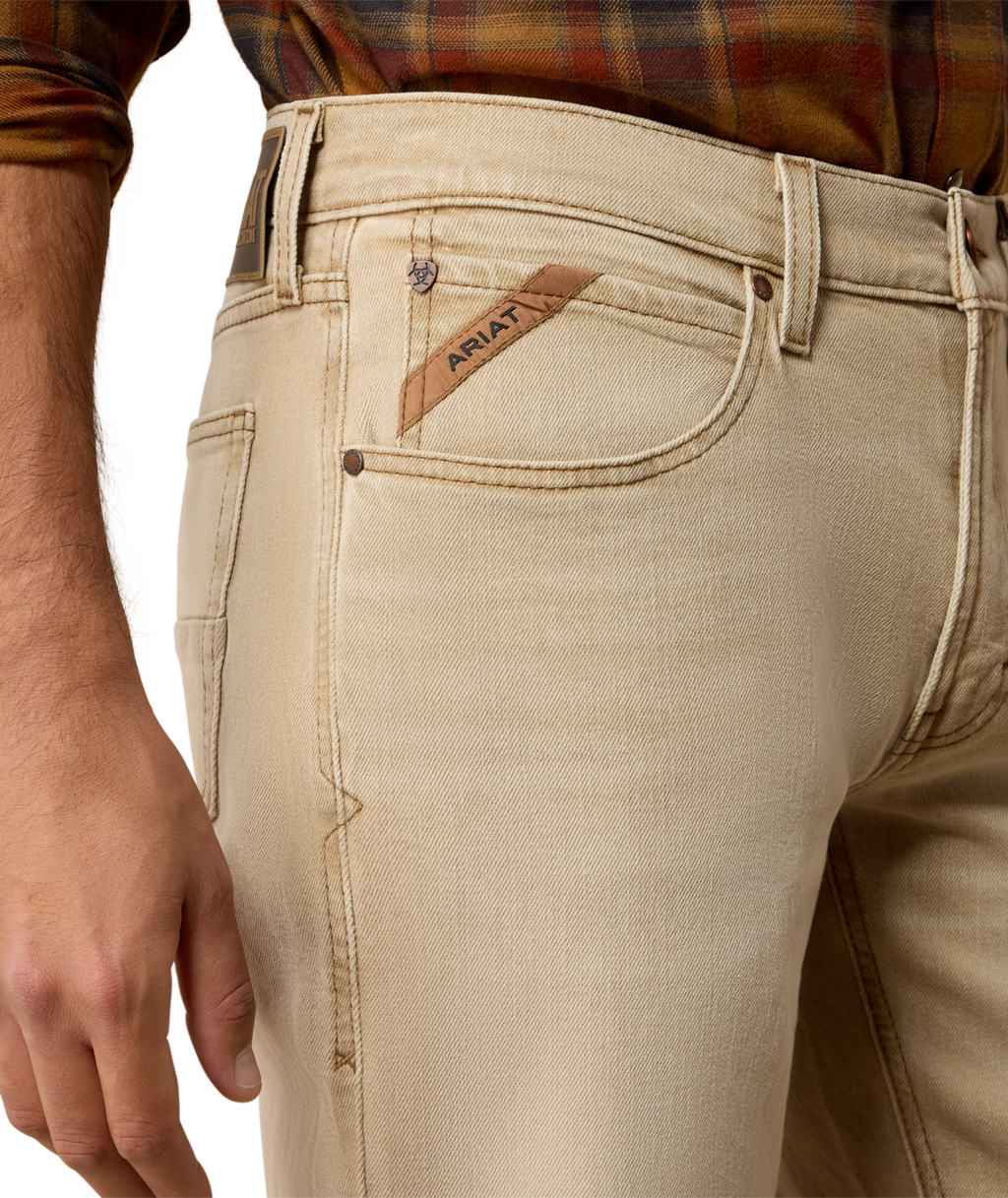 Ariat Mens M4 Relaxed Grizzly Boot Cut Cedar Brown Jeans 10079096 - view 3