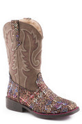 Roper Kids Children Glitter Aztec Brown Mul-18-1225-2986BR